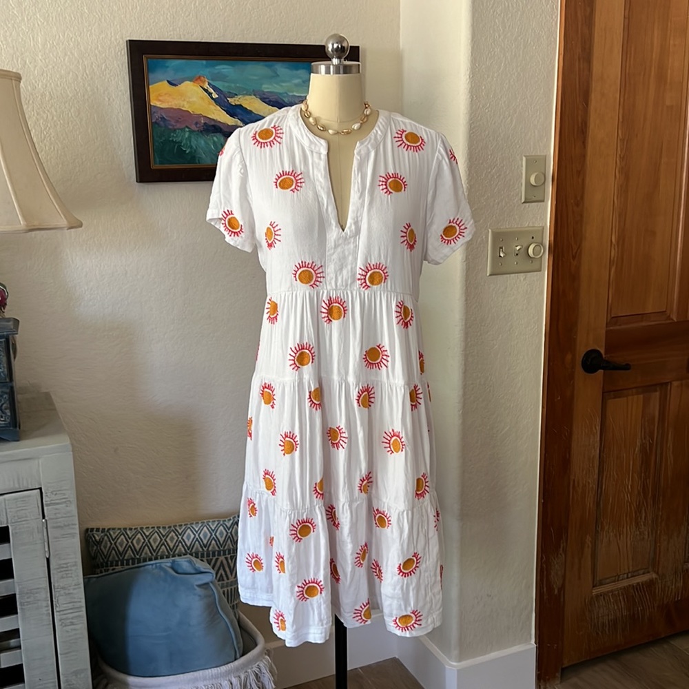 Maeve {Anthropologie} - Embroidered Tiered Tunic Dress - X-Large